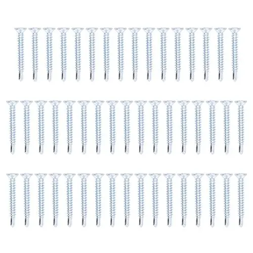 Produktbild: ANKROYU 50 Stück 4,2 x mm Kreuzschrauben, Kreuzbohrschraube aus Kohlenstoffstahl, verschleißfeste selbstbohrende Schrauben, Kreuzkopf-Maschinenschrauben für die Holzbearbeitung (Flacher Kopf)