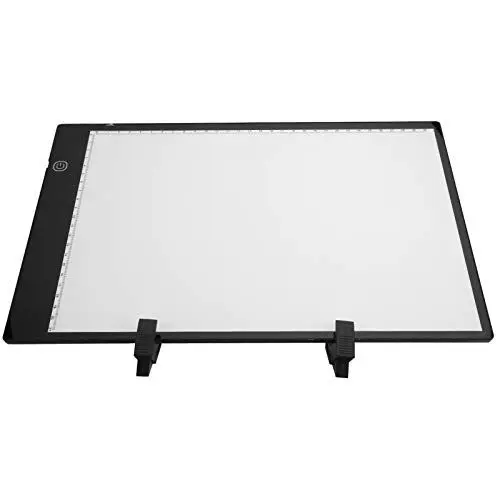 Produktbild: ANKROYU A4 LED-Zeichenbrett, Highlight-Style-Lichtpad-Kopierbrett zum Nachzeichnen von Zeichnungen, dimmbar mit Halterungsklammern, Taschen-Bleistift-Set