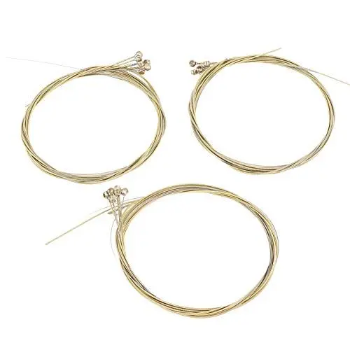 Produktbild: ANKROYU Akustische Folk-Gitarrensaiten, 18-teiliges Stahlsaiten-Set, rostfreie Folk-Gitarren-Stahlsaiten, Gitarrensaiten-Ersatzsaite für Gitarrenübungen (Yellow)