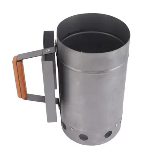 Produktbild: ANKROYU Grillkamin-Anzünder, Zink-Eisen-Legierung, Kamin-Holzkohle-Anzünder, Feueranzünder-Kamin, tragbarer Grill-Kaminanzünder für Outdoor-Kochen, Camping