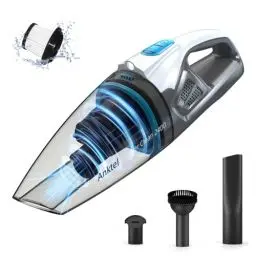 Produktbild: Anktel Handstaubsauger 9000Pa mit LED Beleuchtung Handstaubsauger Akku Kabellos Nass&Trocken Handsauger mit Waschbar HEPA-Filter Beutellos per Auto, Haus -PowerClean 2400-