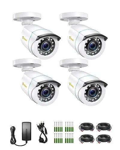 Produktbild: Anlapus 4X HD 1080P Außen Bullet Überwachungskamera Set mit Kabel und Netzteil, 20M IR Nachtsicht, NUR Kompatibel mit 1080P TVI DVR System