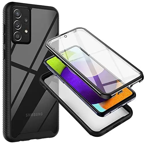 Produktbild: Anlxhj für Samsung Galaxy A53 5G Hülle, 360°Rundumschutz Robust Bumper Case Handyhülle Mit Eingebautem Displayschutz, Stoßfest Kratzfeste Schutzhülle für Samsung Galaxy A53 5G (Schwarz)