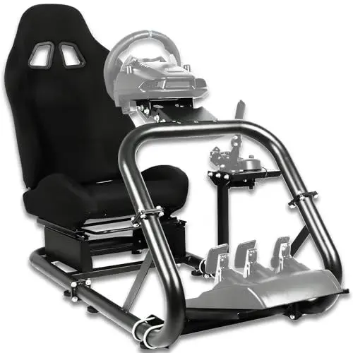 Produktbild: Anman Adjustable Racing Simulator Cockpit mit Sitz Passend für Logitech G27 G29 G920 G923 Thrustmaster T300RS TX T3PA TGT,Pro Stable Driving Wheel Stand Wheel&Pedals& Not Included
