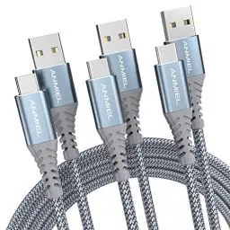 Produktbild: ANMIEL USB C kabel (1M+1M+2M) 3.1A Schnellladekabel,Nylon USB A auf Typ C Ladekabel Kompatibel mit Samsung Galaxy A10e A20 A50 A51 A71,S20 S10 S9 S8 Plus S10E, Note 20 10 9 8,Moto G7 G8