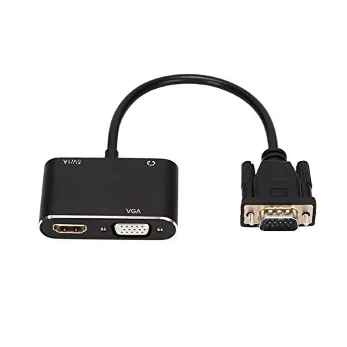 Produktbild: Annadue 2 in 1 Splitter VGA zu VGA HDMI Adapter Hochauflösendes Stabiles Computerzubehör für Computer, Desktop, Laptop, PC, Projektor