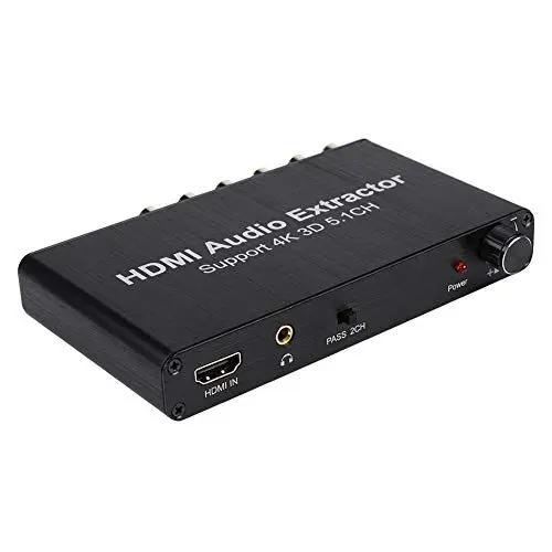 Produktbild: Annadue 3D HDMI Audioextraktor, 5.1 Kanal Audiokonverter, Integriertes Hochleistungs RTOS System und Audio Decodierungs Chip mit Adapter, Metall(EU)