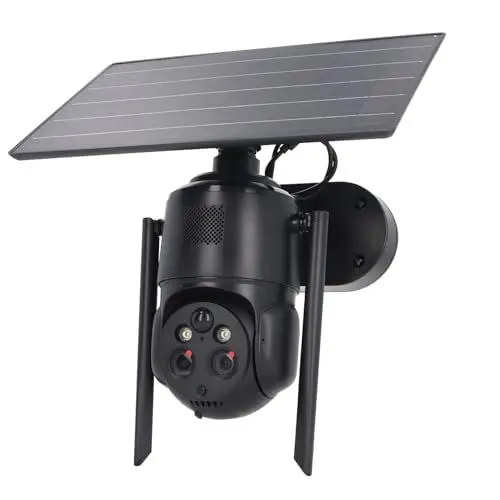Produktbild: Annadue Drahtlose Sicherheitskameras für den Außenbereich, 4 MP Solar-Überwachungskamera mit Dual Objektiv Kamera, Zwei Wege Sprech Bewegungserkennungs Telefonfernbedienung, wasserdichte