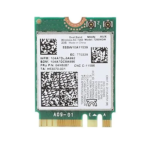 Produktbild: Annadue Für 7260AC 7260NGW WiFi Karte, Dualband 2,4 G/5 G 802.11ac Wireless Netzwerkkarte für IBM Thinkpad T440 T440P T440S T540P X240 X240S W540 L440 L540 Usw