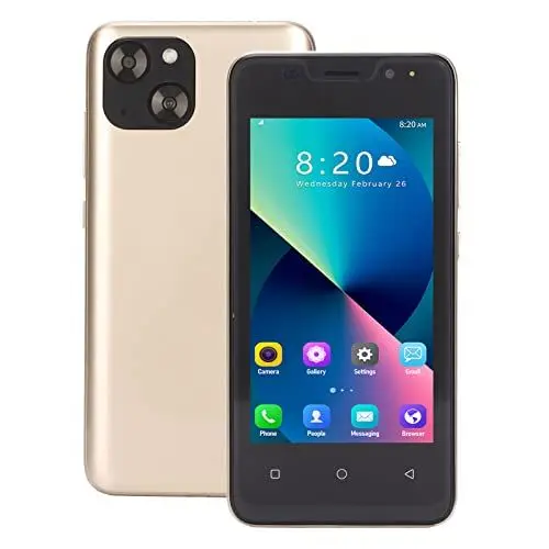 Produktbild: Annadue I13 Entsperrtes Android Smartphone, 4,66 Zoll HD Bildschirm, Entsperrtes Mobiltelefon, 1 GB 8 GB Speicher, 5 MP 8 MP Kamera, Dual Karten Dual Standby, 3000 MAh Schnellladung(Gold)