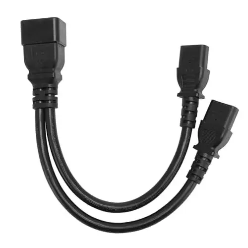 Produktbild: Annadue IEC320 C20 auf Dual C13 Splitter Netzkabel, Y Typ Layout Konverter Adapterkabel 12,6 Zoll, für Laptop Adapter, Schreibtischlampen, Drucker