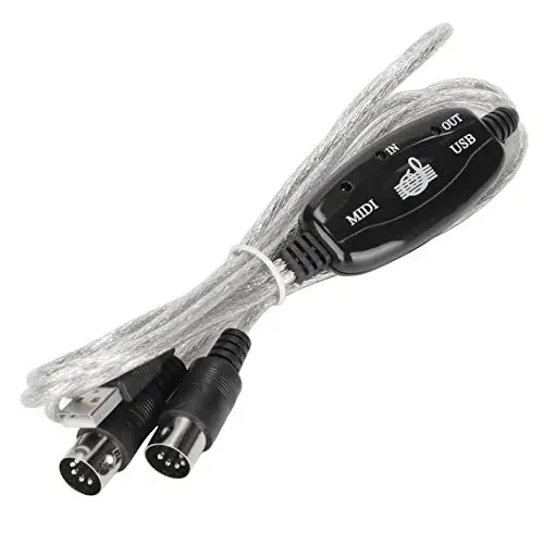 Produktbild: Annadue MIDI zu USB Kabel Konverter PC zu Synthesizer Music Studio Keyboard Interface Kabel Stecker Controller Adapterkabel 16 Kanäle Computer Laptop Unterstützung und Mac.