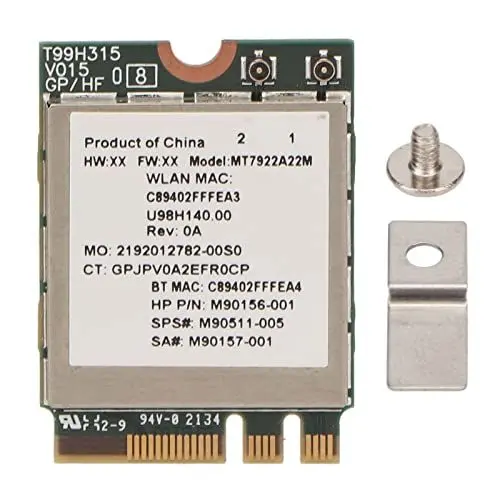 Produktbild: Annadue MT7922 Wi Fi 6E Wireless Network Card 2400Mbps 2.4G/5G 802.11AX M.2 NGFF Bluetooth 5.2 MU MiMO Netzwerkkartenadapter