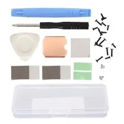 Produktbild: GOWENIC Steam Deck SSD Kupfer-Kühlkörper-Thermopad M.2 2230 NVME SSD Kupfer-Kühlkörper-Kühlung Wärmeleitpaste Back Cover Öffnungswerkzeug Schraube Ersatz SSD-Reparatursatz