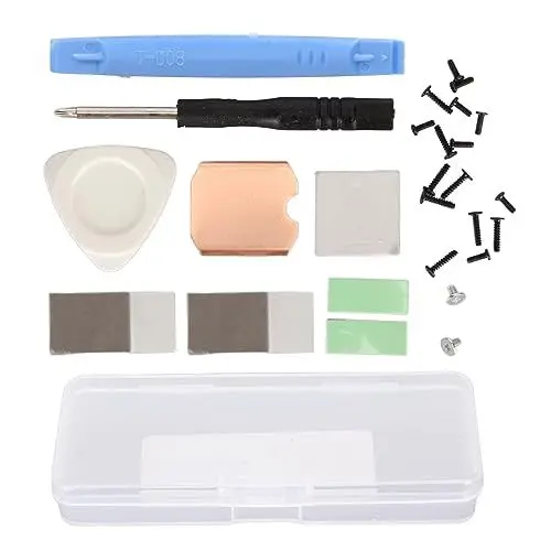 Produktbild: GOWENIC Steam Deck SSD Kupfer-Kühlkörper-Thermopad M.2 2230 NVME SSD Kupfer-Kühlkörper-Kühlung Wärmeleitpaste Back Cover Öffnungswerkzeug Schraube Ersatz SSD-Reparatursatz