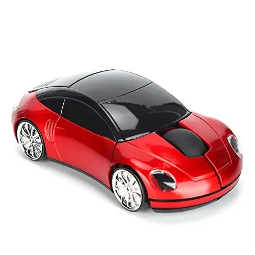 Produktbild: Annadue Sportwagen Maus, Optische Kabellose Computermaus in Rennwagenform mit USB Empfänger, Ergonomische Gaming Mäuse für PC Computer Desktop Laptop, für Gaming, Büro zu Hause (Rot)