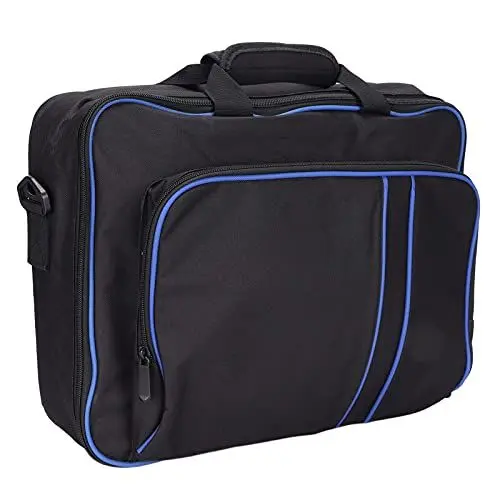 Produktbild: Annadue Tragetasche für PS5, Stoßfeste wasserdichte Reisetasche Hartschalenaufbewahrung für PS5, für Konsole, Controller, Spielkarten, HDMI-Kabel und Zubehör(Blau Schwarz)