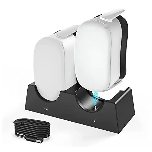 Produktbild: Annadue VR Ständer, Magnetische Ladestation für 2, VR Schnellladestation, 2 in 1 Upgrade Ladestation mit Ladeanschlussanzeige.