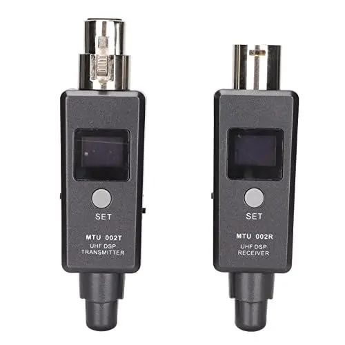 Produktbild: Dpofirs Drahtloses Mikrofonsystem XLR Mikrofonadapter, Drahtloser Mikrofonsenderempfänger mit Klarem LCD Bildschirm für Audiomischer, PA System und DSLR Kamera