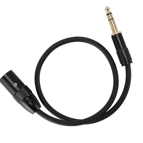 Produktbild: Annadue XLR Stecker auf 1/4 TRS Stereo Audiokabel, 6,35mm Stecker auf XLR Stecker, 3 poliges Gitarrenkabel, mit 24 Karat Vergoldetem Stecker für Mikrofone, Verstärker, Mixer Usw