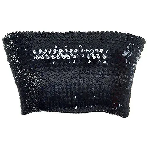 Produktbild: ANNA-KACI Pailletten Asymmetrische Hoch Tief Strapless Bandeau-BH Bustier ohne Bürgel, Blau, S/M