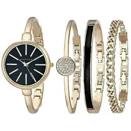 Produktbild: ANNE KLEIN Damen-Armbanduhr Armband GOLDFARBENES Edelstahl Quarz AK/1470GBST