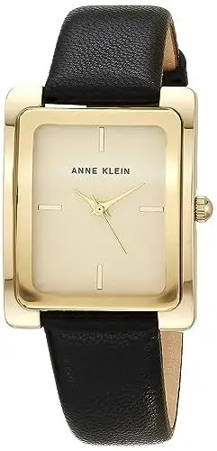 Produktbild: Anne Klein Women's Leather Strap Watch Black/Gold