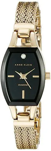 Produktbild: Anne Klein Damen-Armbanduhr mit echtem Diamant-Zifferblatt und Mesh-Armband