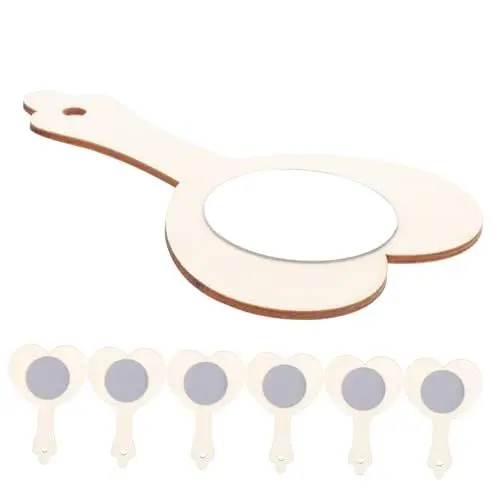 Produktbild: Anneome 10St vanity mirror schminkspiegel Dekorationsideen schmuckspiegel schminktischspiegel mahlen unvollendeter Mini-Spiegel leerer spiegel für DIY unlackierter Holzspiegel Glas