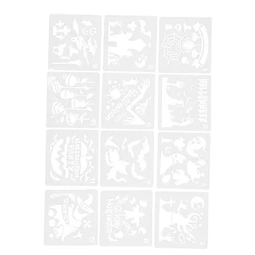 Produktbild: Anneome Halloween-schablonen Zum Basteln 13 X 13 Cm Wiederverwendbares Zeichenschablonen-set Dekorative Vorlagen