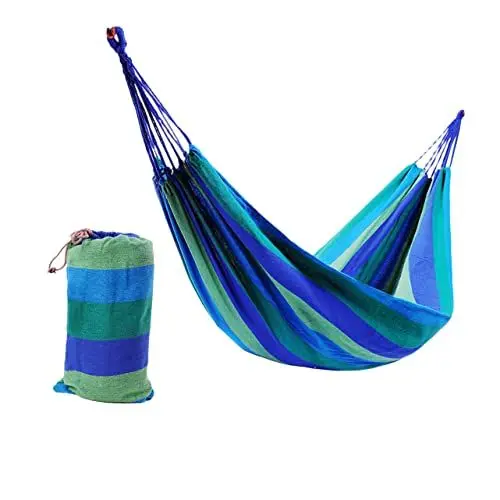 Produktbild: Anneome 1 Satz Doppelte Hängematte Reisehängematte Hängemattenzelt Terrassenhängematte Hängematten-Schlafsack Hängematte Drinnen Hängematte Für Unterwegs Hängematte Für Camping Blue