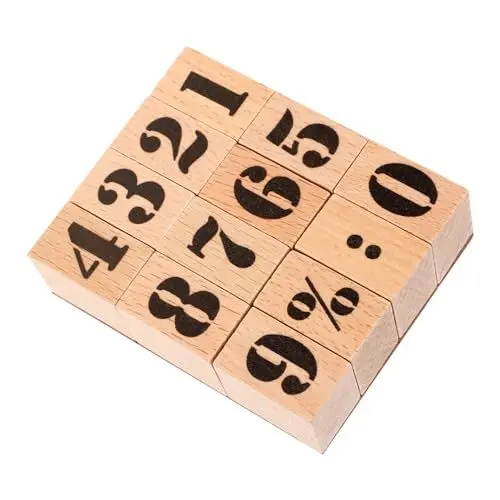 Produktbild: Anneome Holzstempel Zahlenstempel Dekorative Stempel Für Diy Scrapbooking Tagebuchdekoration Geschenkkarten Bastelstempel Holz Stamper