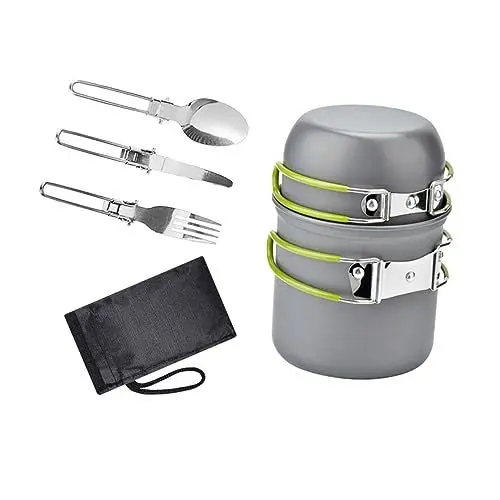 Produktbild: Anneome 1satz Camping Kochset Für Personen Tragbarer Langlebiger Kochtopf Mit Alkohol- Für Outdoor-aktivitäten Wandern Picknick Und Mehr
