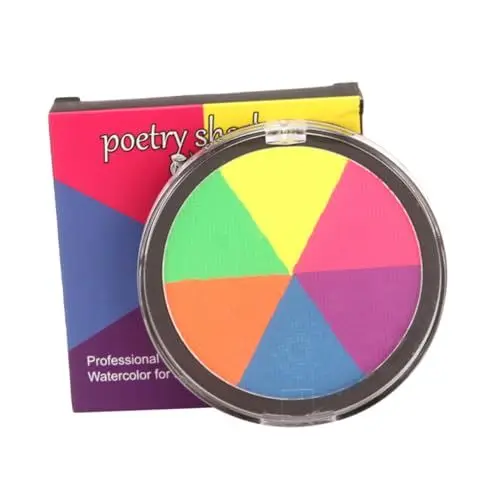 Produktbild: Anneome Cosplay-Make-up-Pigment 6 Farben Fluoreszierende Gesichtsfarbe Schnelltrocknend Sicher Wasserlöslich Tragbare Aufbewahrungsbox Für Halloween