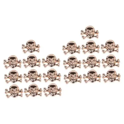 Produktbild: Anneome 20 Stk Geisternieten bastelzeug trendy clothes Punk-Kleidung DIY-Schuhe Nageldekorationen für Nagelkunst Punk-Schädel-Gestüt schrauben Punk-Stollen basteln Geisterkopf Nagel Golden