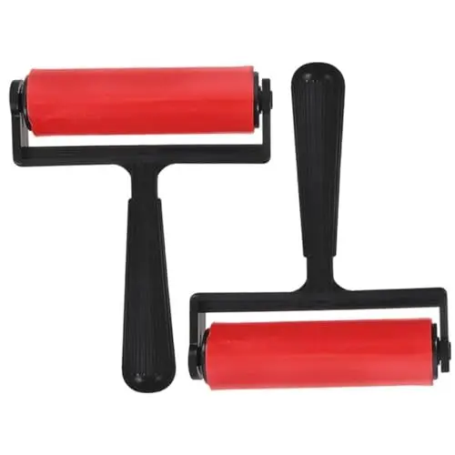 Produktbild: Anneome 2st Multifunktionsroller Für Heimwerker Rollpinsel Kleine Brayer-Walze DIY-versorgung Austauschbare Bastelrolle Diamant-farbroller Handroller Handbuch Rot Plastik Werkzeuge Machen
