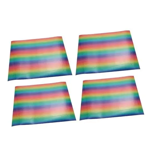 Produktbild: Anneome 4blätter Regenbogen Glitter Film Bekleidungsdruck Vinyl Scheibe Diy-kleidungsvinyl Diy-material Vinylplatten Htv Für Heimwerker