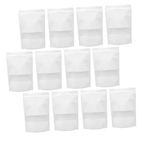 Produktbild: Anneome 50 Stücke Kraft Taschen Fenster Wiederverwendbare Lebensmittel Lagerung Taschen für Trockenfrüchte Tee Snack Lebensmittel