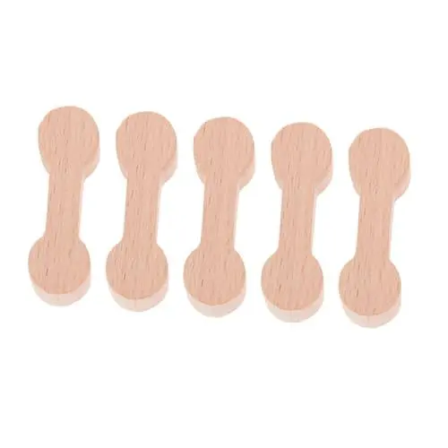 Produktbild: Anneome 5St Holzbahngleis Kinder holzeisenbahn Train züge Holzspielzeug Gleisverbinder Eisenbahn Holzverbinder Spielzeugzug Eisenbahnschnalle Zugschnalle für Kinder DIY Zugschnalle Beige