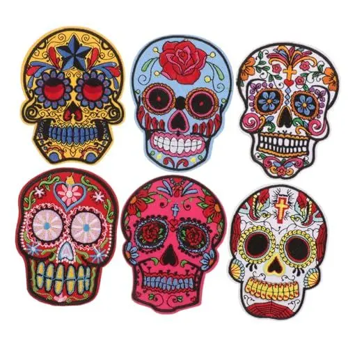 Produktbild: Anneome Modische Gothic- -patches 6 Stück Bestickte Aufnäher Zum Aufnähen Für Die Reparatur Und Dekoration Von Kleidung