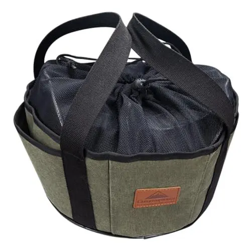Produktbild: Anneome Aufbewahrungstasche handtasche aufbewahrungssack reisetüten travel tasche wallet Tragetasche für Campingöfen Oven Tragetasche Speicherhalter Leinentasche Segeltuch Dark Green