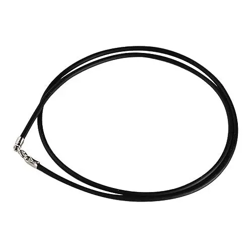 Produktbild: Anneome Halskette Schnur lederhalskette Schmuck basteln Lederband für Schmuck Jade-Schmuck DIY Anhänger Lanyard Goldschmuck Seile für Lederketten DIY Schmuckzubehör Rostfreier Stahl Black