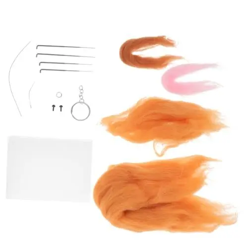 Produktbild: Anneome Handgefertigtes Nadelfilz-set Für Diy-projekte Komplettes Filzmaterial Für Kreative Bastelarbeiten Geeignet Für Tierfiguren Wie Große Orange Katzen Aller Notwendigen Werkzeuge