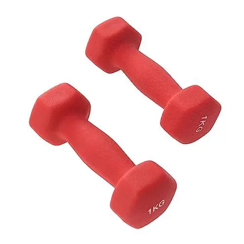 Produktbild: Anneome Paar Hanteln trainieren Yoga Fitness-Hantel Peitschenkostüm Brillenband Neopren Hantel Handstange gym sets for women kg Hanteln Rutschfeste Hanteln Dropshipping Handglocke Kind rot