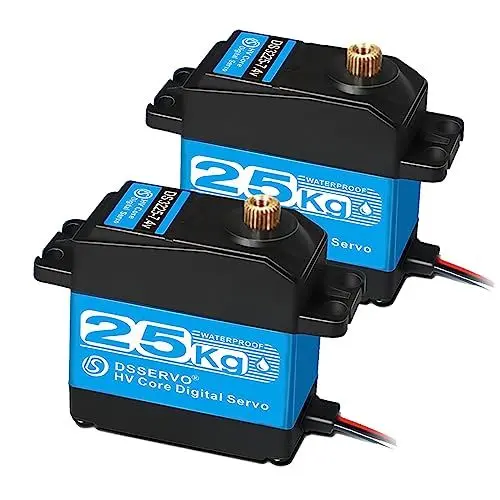 Produktbild: ANNIMOS 2 Pack RC Servo 25KG Lenkung Digitaler Motor 7.4V Vollmetall-Getriebe Hohes Drehmoment Wasserdicht für DIY Roboter RC Autos