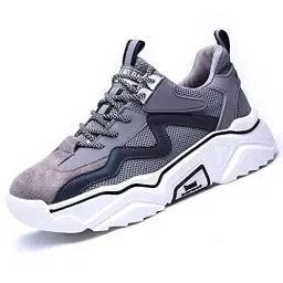 Produktbild: Annvia Sicherheitsschuhe Damen S1 Leicht Arbeitsschuhe Herren Stahlkappenschuhe Atmungsaktiv rutschfeste Schutzschuhe Sneaker mit Stahlkappen weiß Grau größe 42