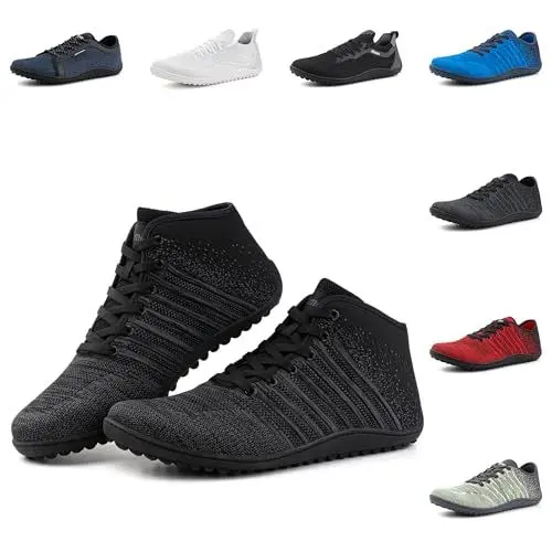 Produktbild: Anokar Barfußschuhe Herren Barfussschuhe Damen Barfuss Schuhe Fitnessschuhe Unisex Traillaufschuhe Outdoor Wanderschuhe Zehenschuhe Hallenschuhe 5 Schwarz EU 42