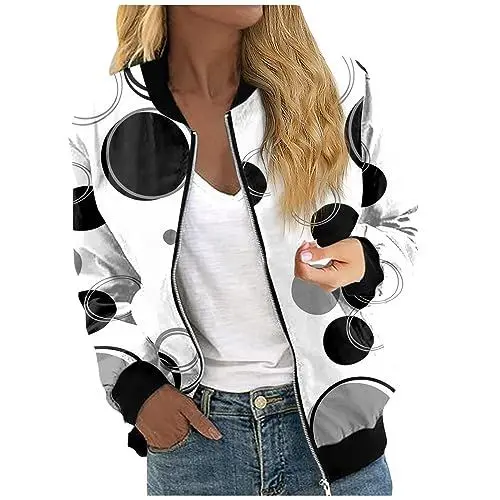 Produktbild: Anorak Damen Blazer Jacke Damen Frühjahr Mantel Damen Bikerjacke Damen Sommer Jacken Jacke Übergröße Bomnerjacke Damen Blaue Jacke Damen Bunte Jacke Jacke Light Damen Mantel Yoga Jacke