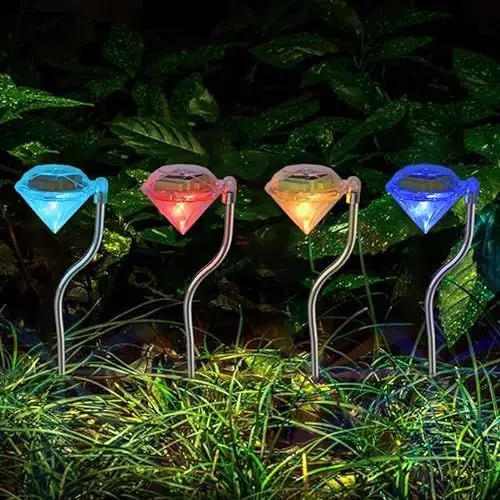 Produktbild: Anordsem Solarlampen für Außen Balkon Deko: Gartendeko für Draußen Wetterfest LED Diamant Solarleuchten - Farbwechselnde Beleuchtung Solar Lichterkette Aussen Terrassen- Garten Deko Gift für Women