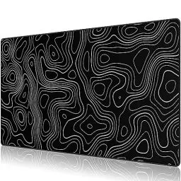 Produktbild: Anpollo Gaming Mauspad XXL Groß Mousepad mit Wasserdicht und rutschfest Gummi für PC, MacBook, Studium, Laptop, Gaming Computer, Zuhause - Schwarz Topographisch 900 x 400 mm